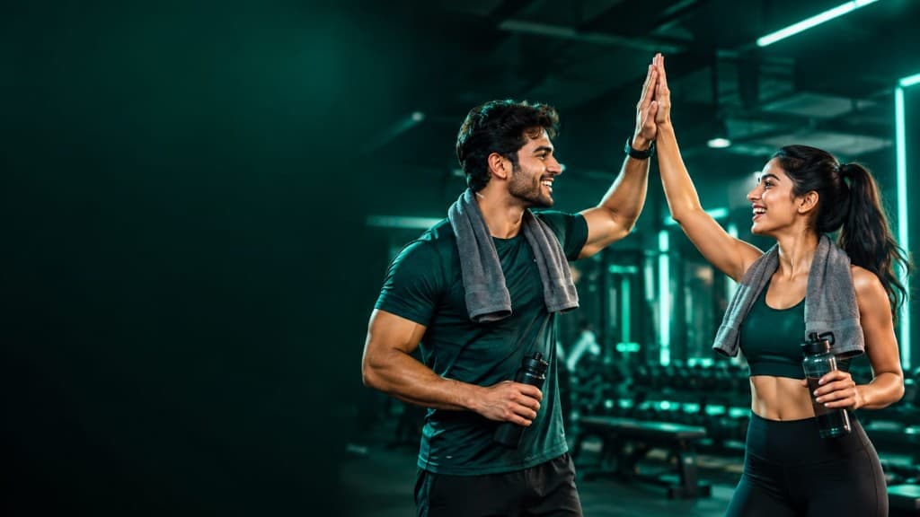 Training together with a gym activity partner