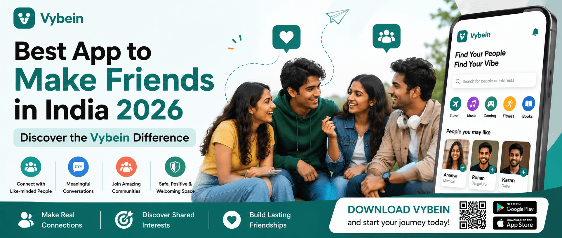 Best App to Make Friends in India 2026 – Discover the Vybein Difference